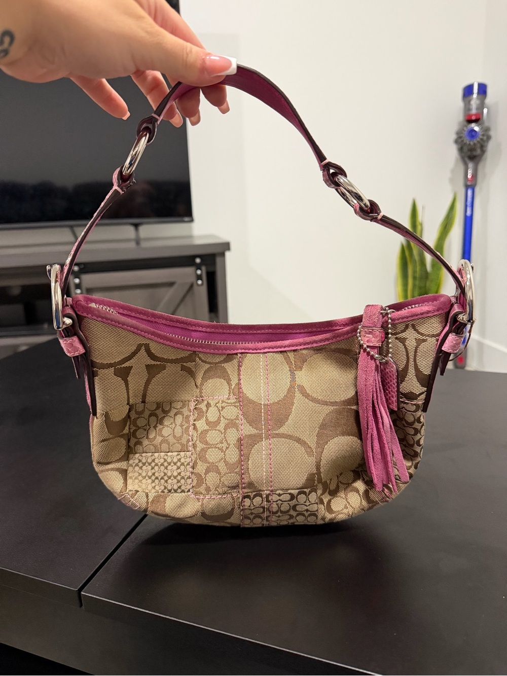 vintage Coach Soho patchwork signature canvas shoulder bag